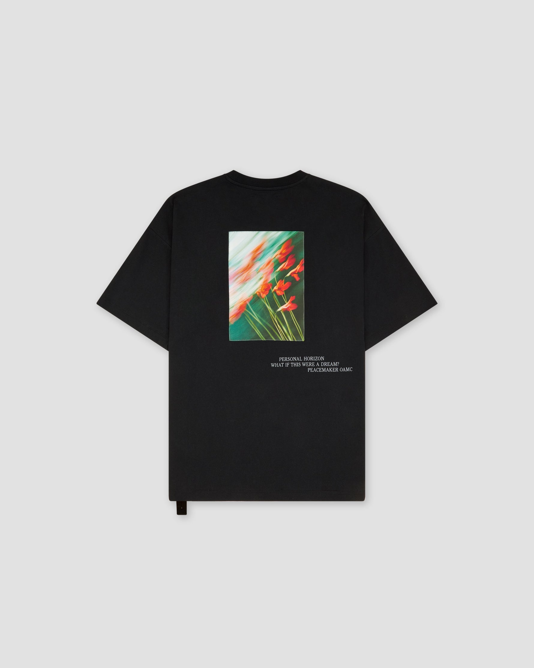 Loose Fit Tshirt Flowerred  Print Black - OAMC Peacemaker